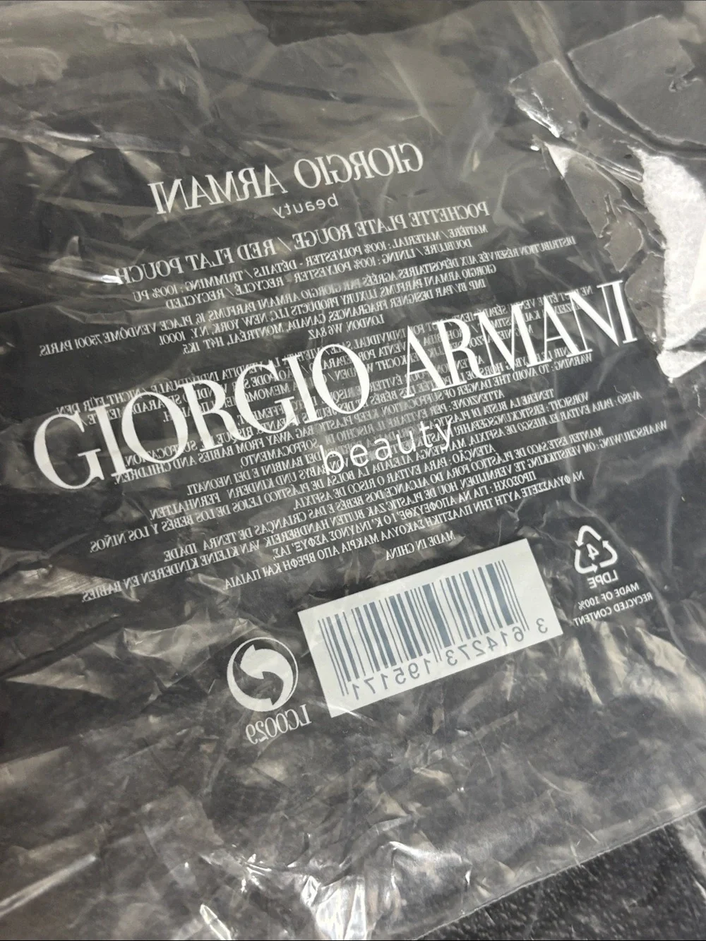 Giorgio Armani Red Beauty Cosmetic Bag With Dustbag New